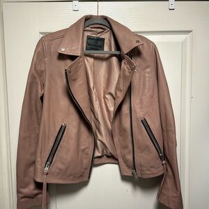 All Saints Pink Leather Jacket